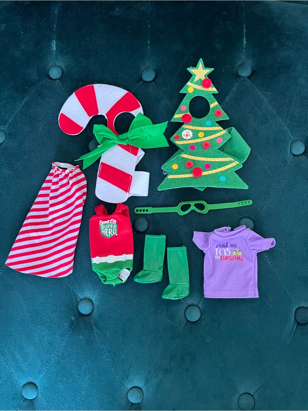 Elf On The Shelf Clothing Costumes Holiday Christmas Tree,Super Hero, Candy Cane